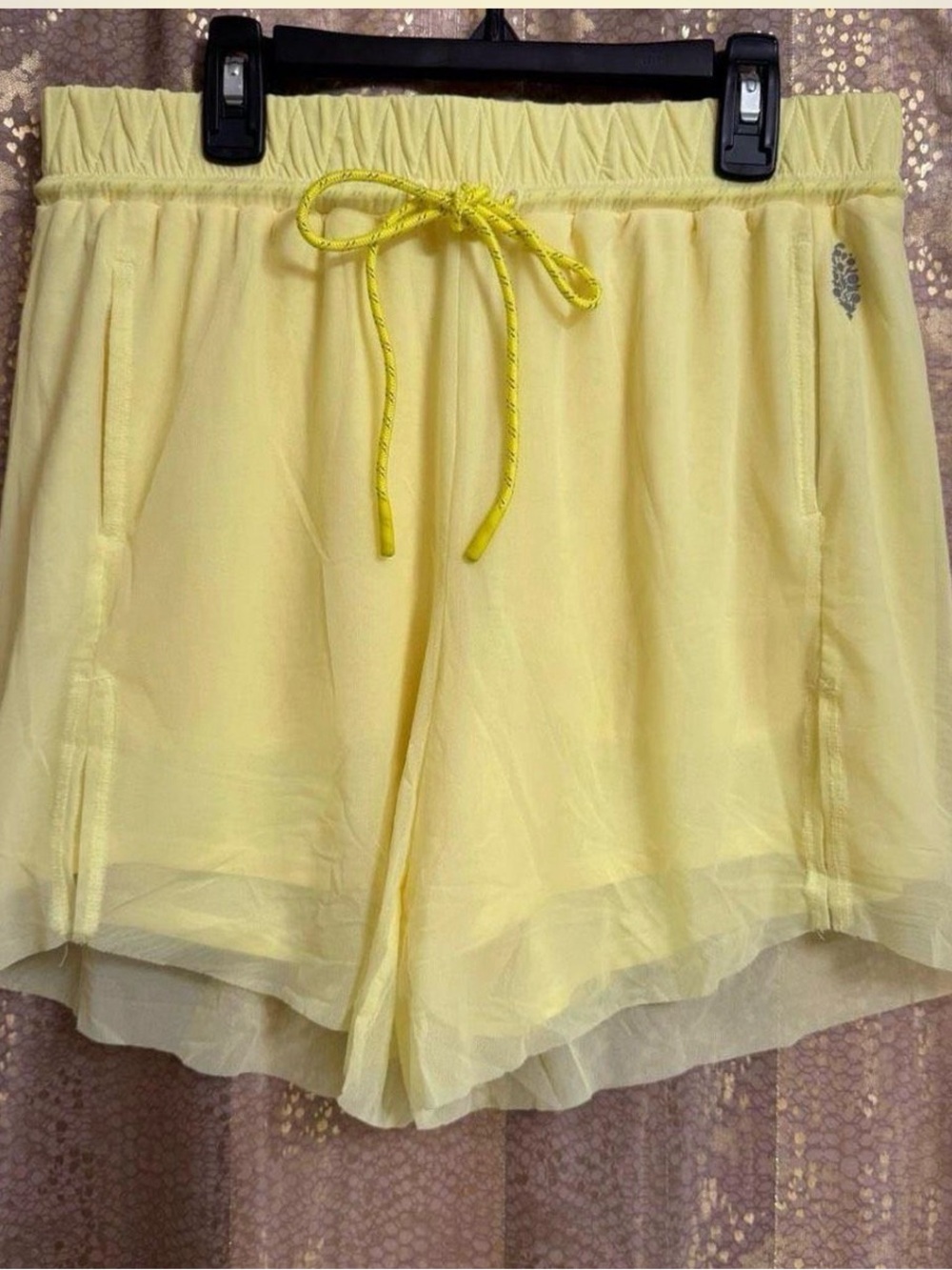 FP Movement by Free People Pale Yellow Athletic Drawstring Shorts